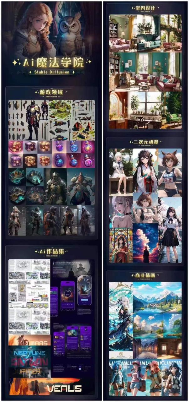 图片[2]-（6339期）Ai魔法绘画 Stable Diffusion专业课 高效辅助Ui/运营作品集 0到精通系统课-生财有道