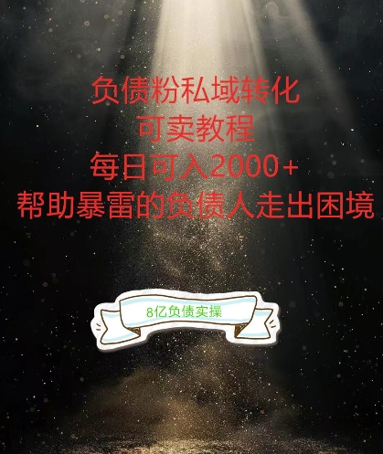 负债粉掘金计划，帮助负债者解决问题，债务规划，债务重组，最好的变现方式【揭秘】——生财有道创业网