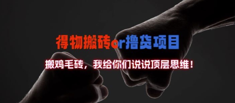 得物搬砖撸货项目?掰下数据，我给你们说说顶层思维【揭秘】——生财有道创业网