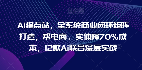 Ai终点站，全系统商业闭环矩阵打造，帮电商、实体降70%成本，12款Ai联合深度实战【0906更新】——生财有道创业网