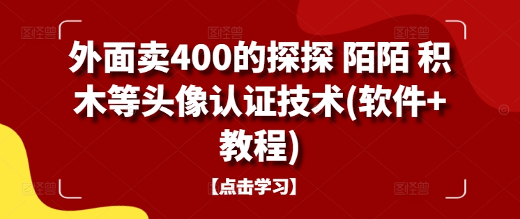 外面卖400的探探 陌陌 积木等头像认证技术(软件+教程)——生财有道创业网