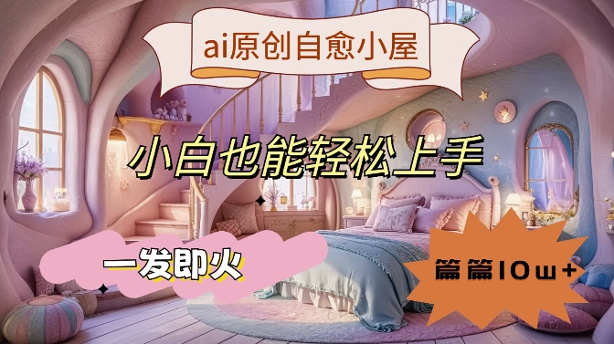 ai原创治愈小屋，小白也能轻松上手，一发即火，篇篇10w+【揭秘】——生财有道创业网