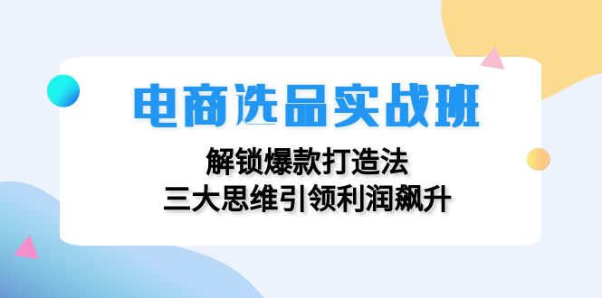 （12398期）电商选品实战班：解锁爆款打造法，三大思维引领利润飙升_生财有道创业网