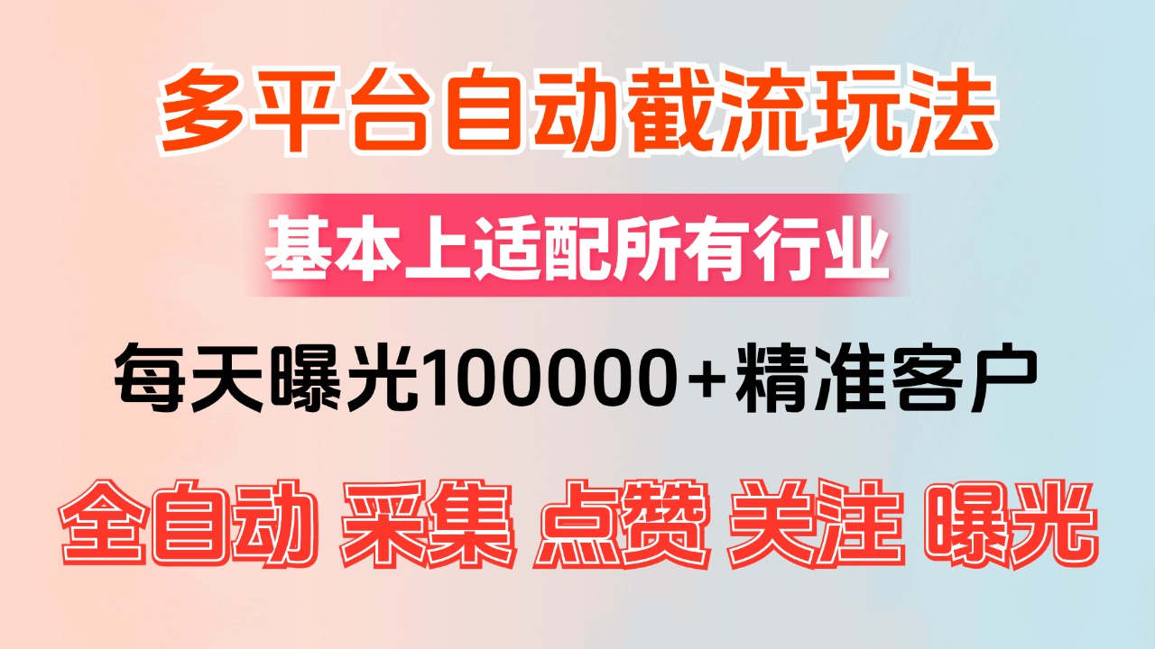 （12709期）小红书抖音视频号最新截流获客系统，全自动引流精准客户【日曝光10000+…_生财有道创业网