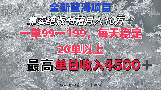 （12512期）靠卖绝版书籍月入10W+,一单99-199，一天平均20单以上，最高收益日入4500+_生财有道创业网