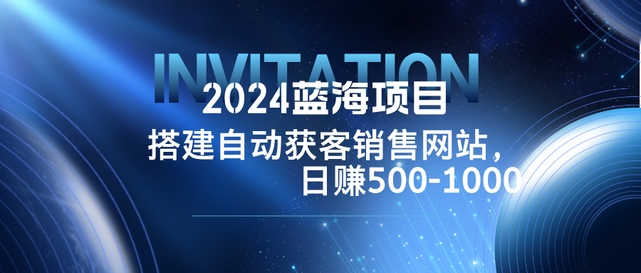 （12743期）2024蓝海项目，搭建销售网站，自动获客，日赚500-1000_生财有道创业网