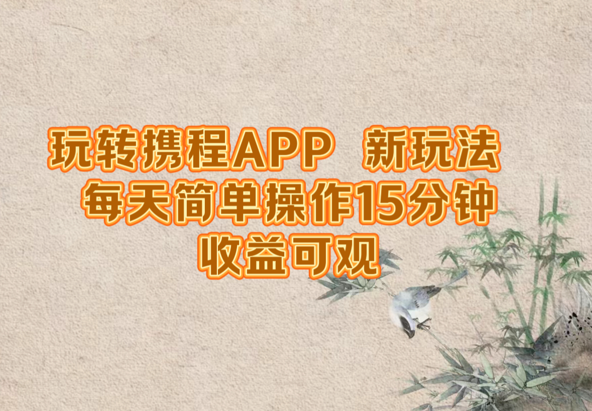 （12705期）玩转携程APP，新玩法，每天简单操作15分钟，收益可观_生财有道创业网