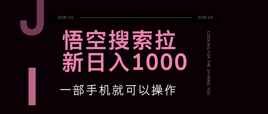 （12717期）悟空搜索类拉新 蓝海项目 一部手机就可以操作 教程非常详细_生财有道创业网