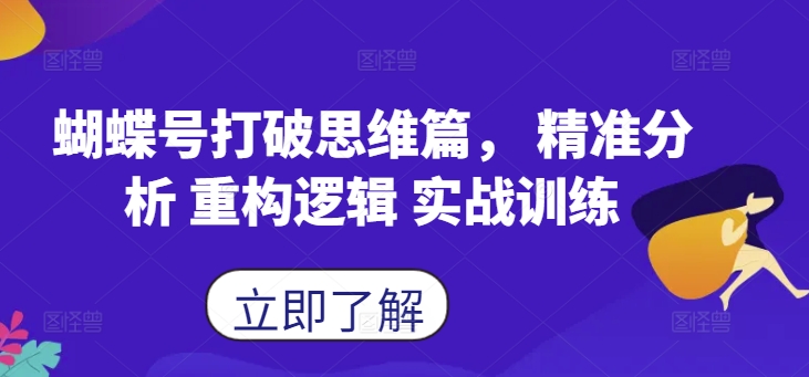 蝴蝶号打破思维篇， 精准分析 重构逻辑 实战训练——生财有道创业项目网