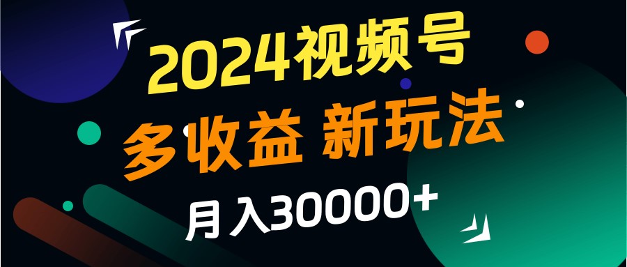 2024视频号多收益的新玩法，月入3w+，新手小白都能简单上手！_生财有道创业网