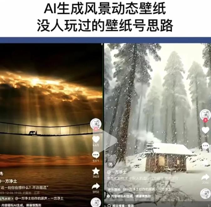 图片[2]-AI风景号7天涨粉10W，小白也能1分钟掌握的视频制作教程_生财有道创业网-生财有道