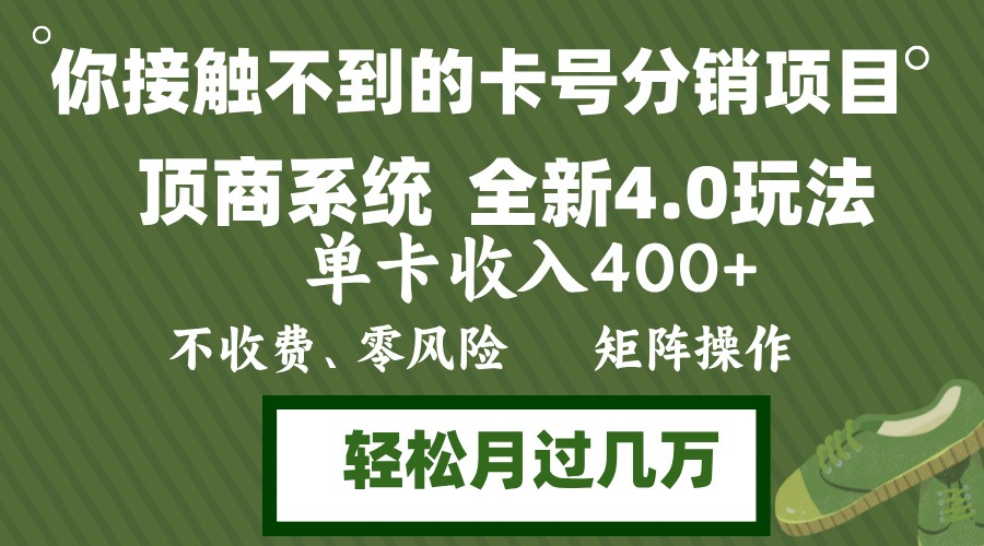 （12917期）年底卡号分销顶商系统4.0玩法，单卡收入400+，0门槛，无脑操作，矩阵操…_生财有道创业项目网