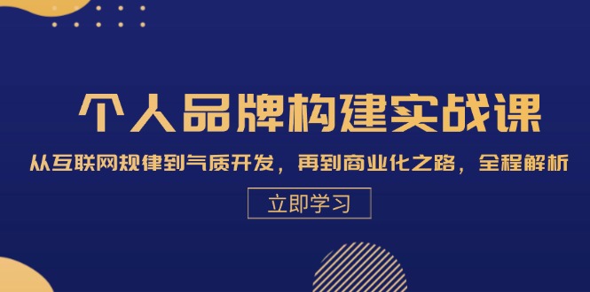 （13059期）个人品牌构建实战课：从互联网规律到气质开发，再到商业化之路，全程解析_生财有道创业项目网