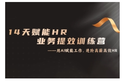14天ChatGPT赋能HR业务提效训练营，从小白到应用高手——生财有道创业项目网