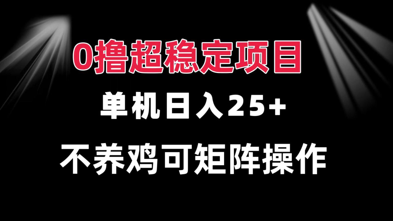（13355期）0撸项目 单机日入25+ 可批量操作 无需养鸡 长期稳定 做了就有_生财有道创业项目网