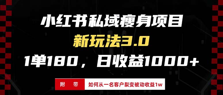 （13348期）小红书瘦身项目3.0模式，新手小白日赚收益1000+（附从一名客户裂变收益…_生财有道创业项目网