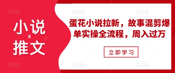 小说推文之蛋花小说拉新，故事混剪爆单实操全流程，周入过万_生财有道创业网