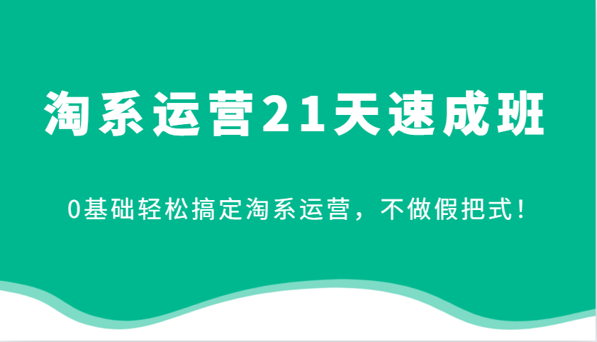 淘系运营21天速成班，0基础轻松搞定淘系运营，不做假把式！_生财有道创业网